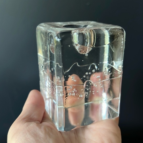 Small Iittala Arkipelago Candle Holder Vintage MCM  Clear Glass Pillar - Picture 6 of 9